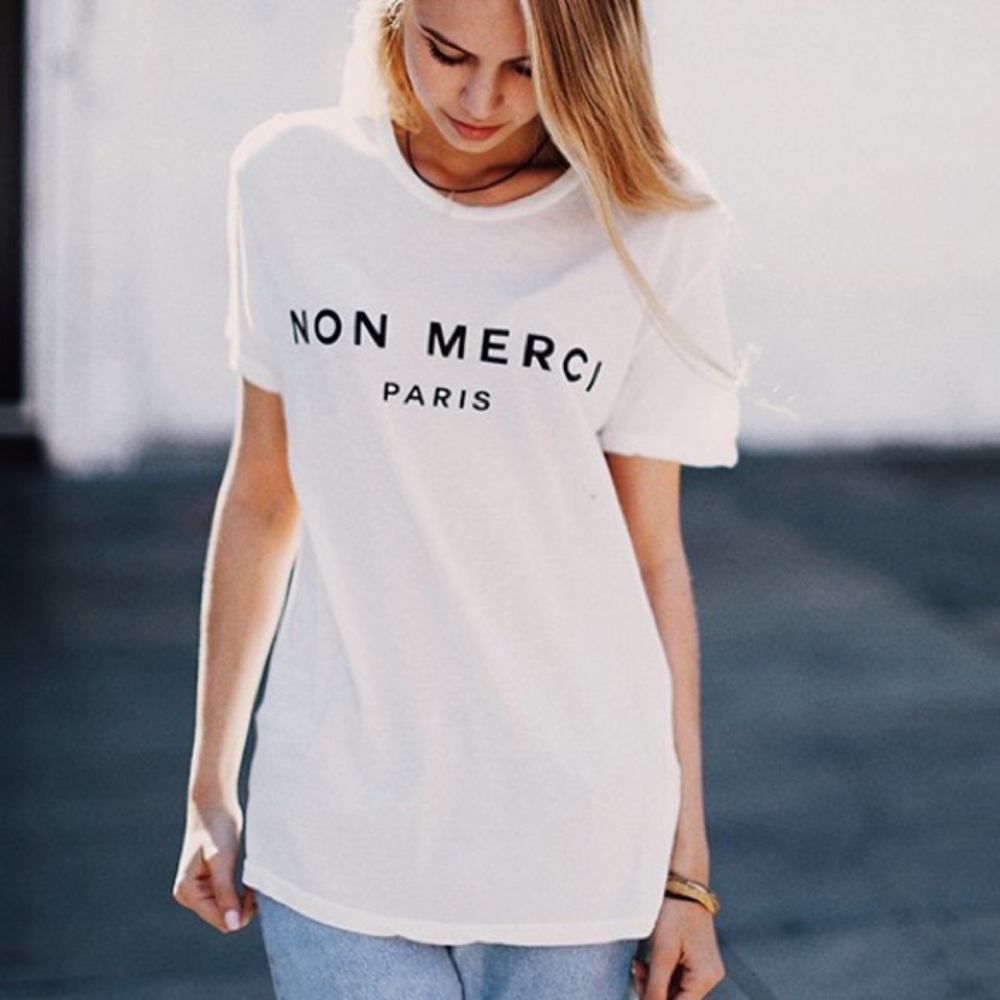 BRANDY MELVILLE “Non Merci Paris” Shirt